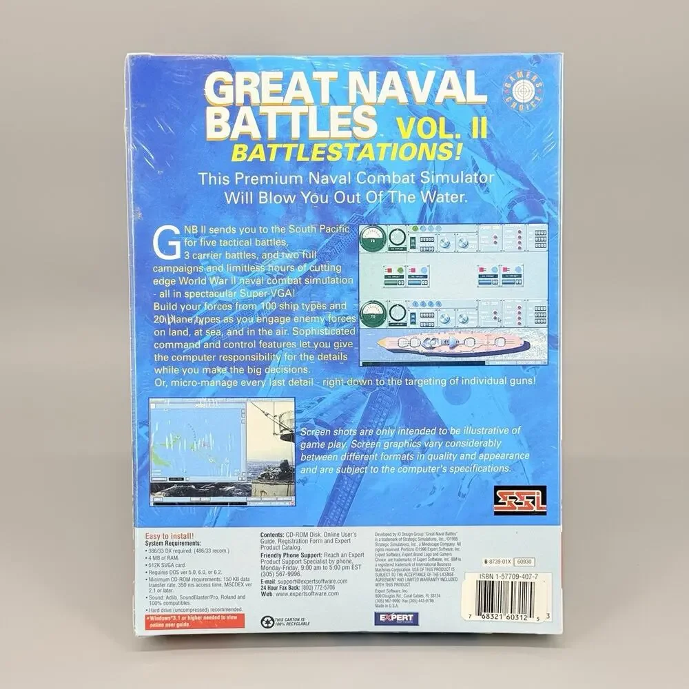 Great Naval Battles Vol 2 1995 Vintage War Game PC CD-ROM Computer Sealed